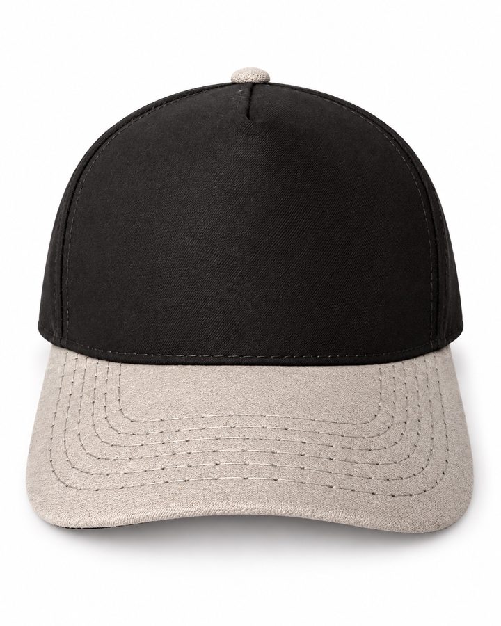 Gorra 5 paneles en lince color Negro con gris